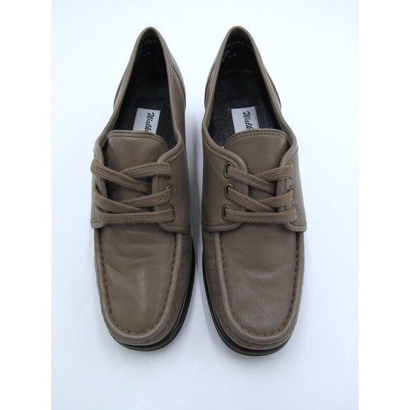 Walking Lady by Trotters Womens 6M Taupe Block Heeled Loafers Leather Casual - Picture 2 of 16
